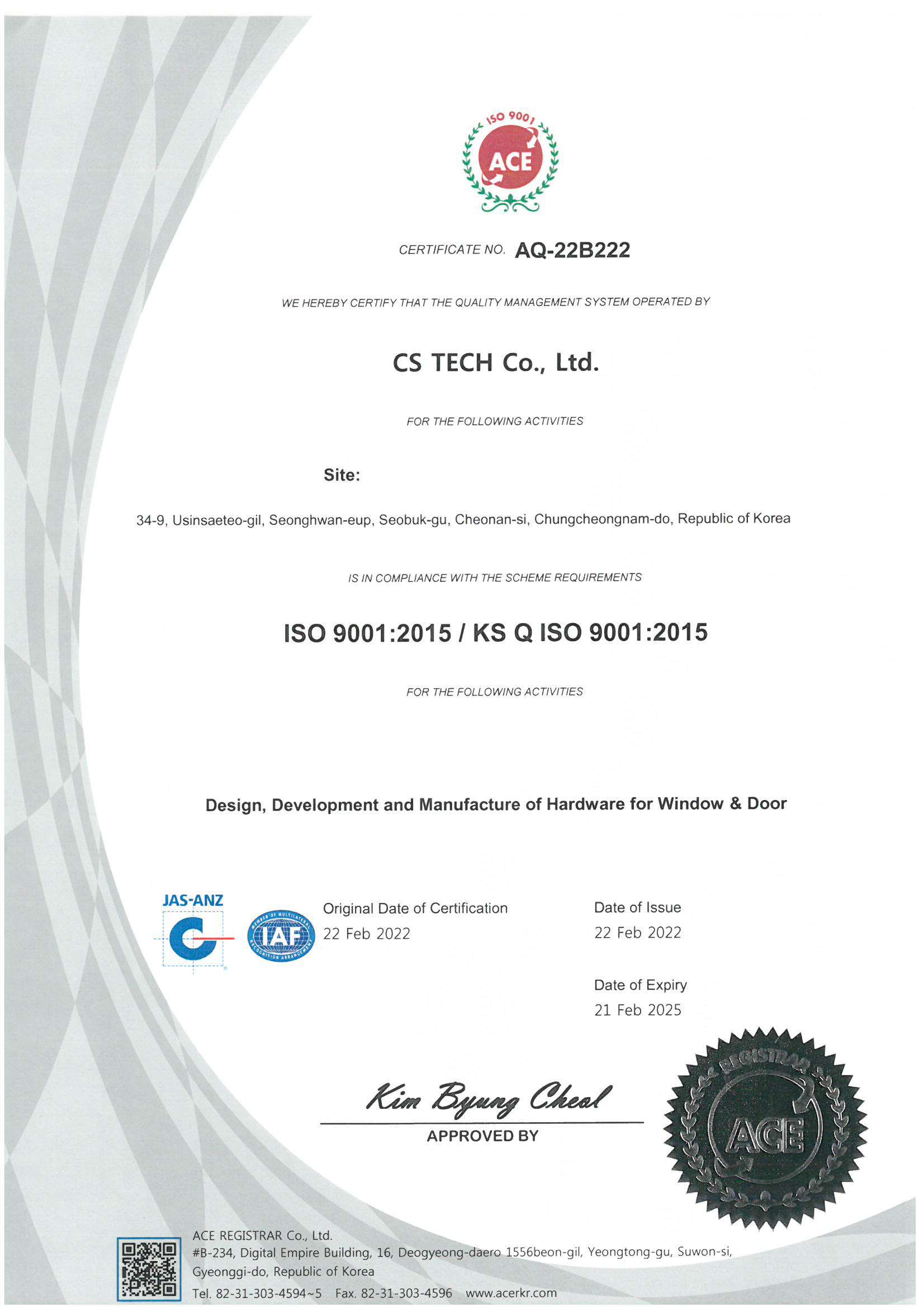 Certificate of Registration